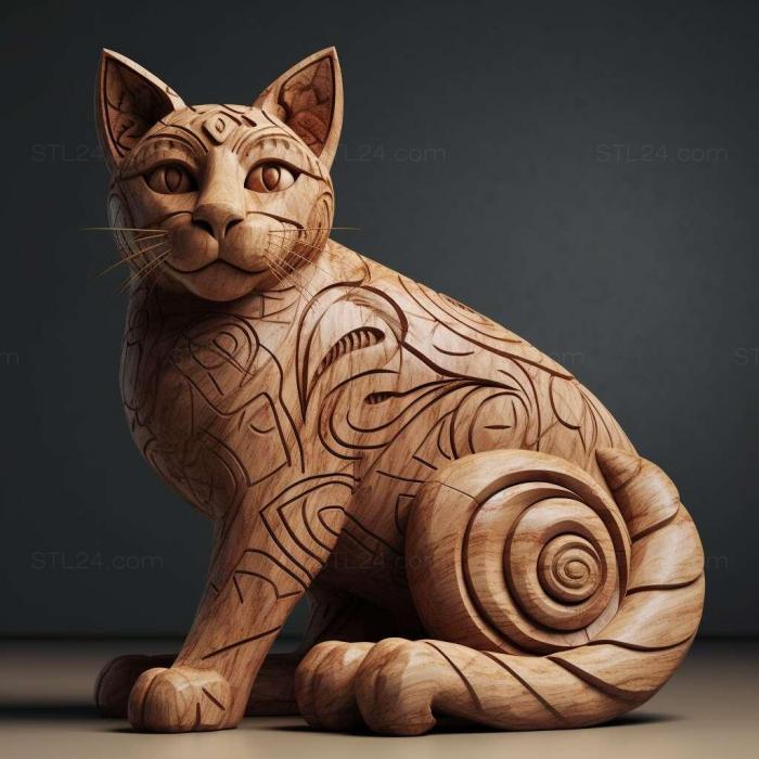 Nature and animals (Cyprus cat 3, NATURE_1035) 3D models for cnc